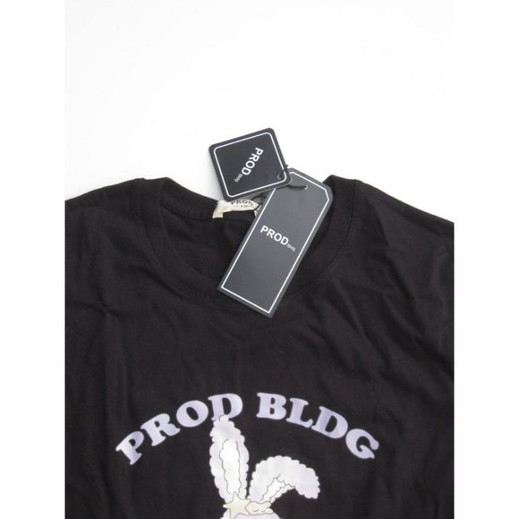 Prod Bldg Black T-Shirt Rabbit Cup Cakes Heart Graphic NWT S - Picture 2 of 3